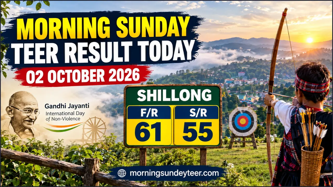 Morning Sunday Teer Result Today 2 October 2026 Shillong FR 61 SR 55